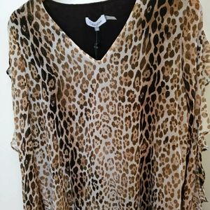 NWT Calvin Klein Leopard Print Top